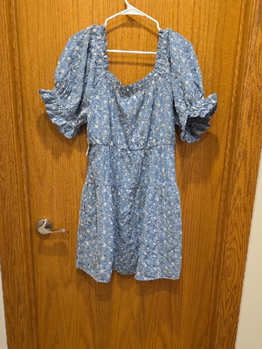 Old Navy Blue Floral Puff-Sleeve Sundress - Picture 4 of 4